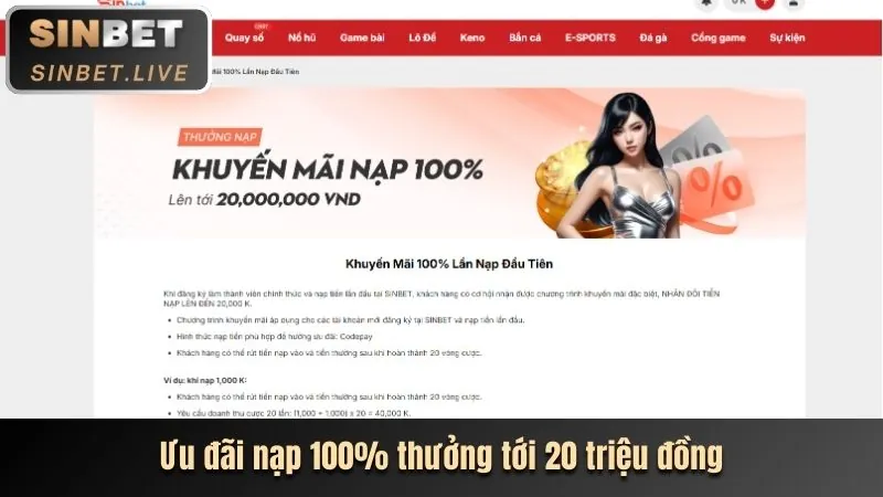 Ưu đãi nạp tiền Sunwin